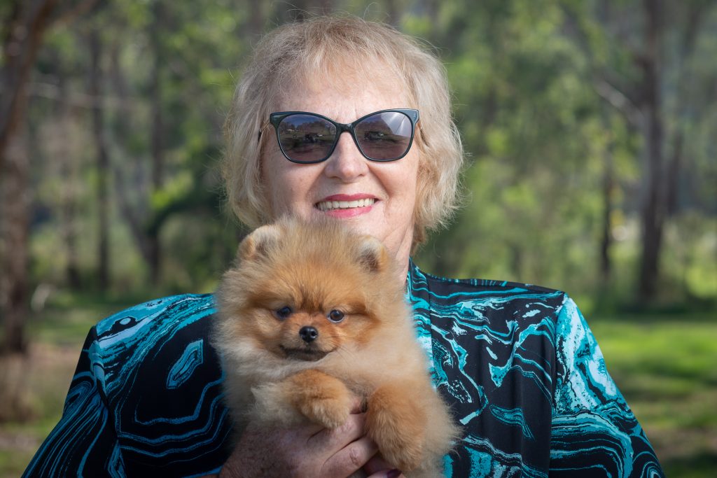 Denise Leo and Pomeranian puppy